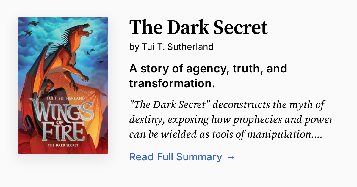 The Dark Secret Summary, Audio, Analysis(02)