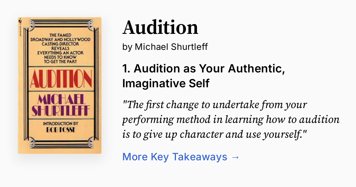 Michael Shurtleff Guideposts Audition by Michael Shurtleff | Summary, Audio, Quotes, FAQ