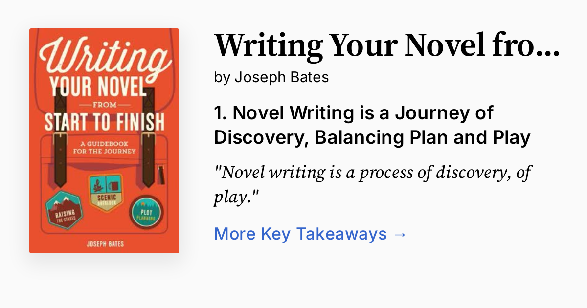 Writing Your Novel from Start to Finish | Summary, Audio, Quotes