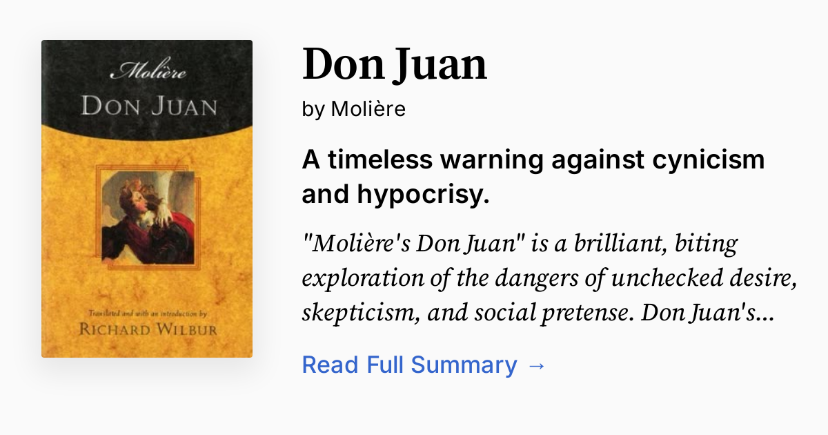 Don Juan by Molière Summary, Audio, Analysis, FAQ