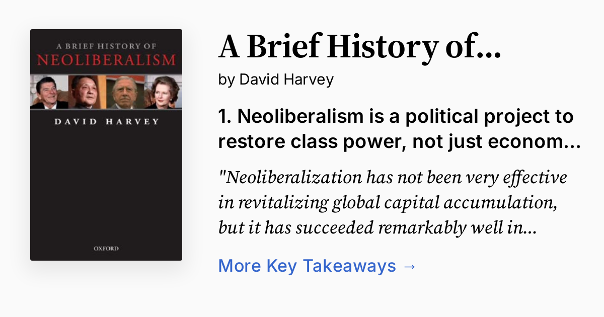Cover of A Brief History of Neoliberalism