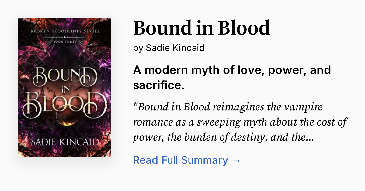 Bound in Blood by Sadie Kincaid Summary, Analysis, FAQ