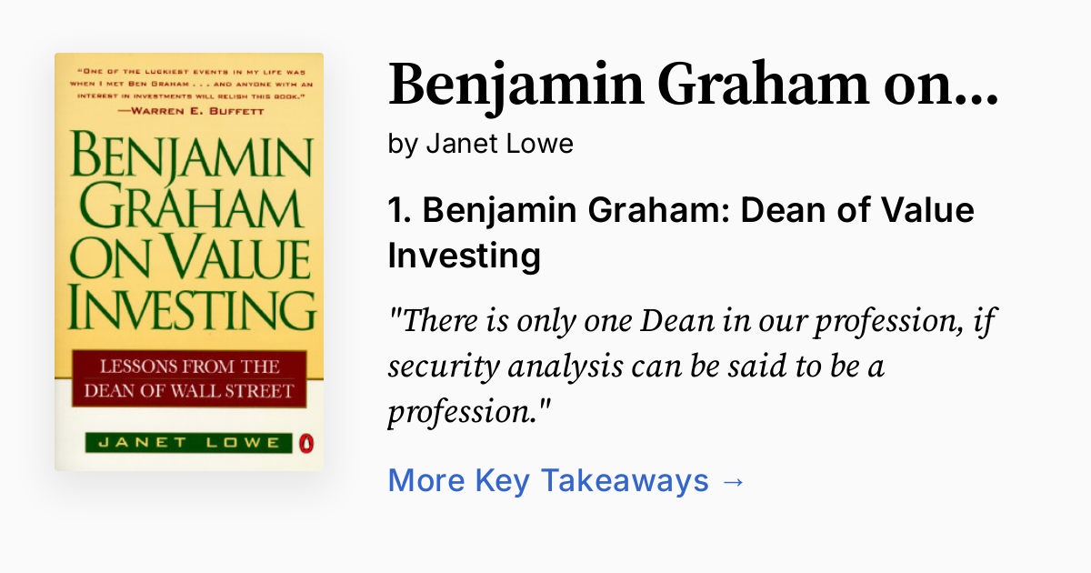 Benjamin Graham on Value Investing | Summary, Audio, Quotes