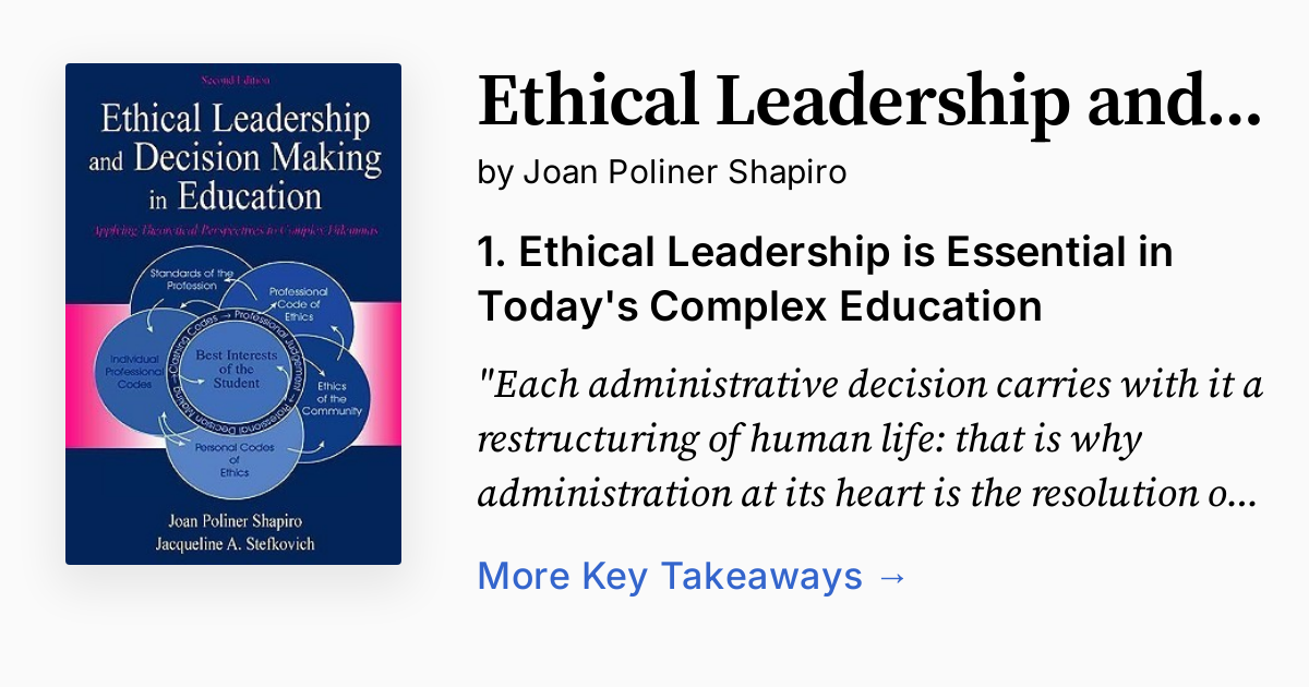 Ethical Leadership and Decision Making in Education | Summary, Audio ...