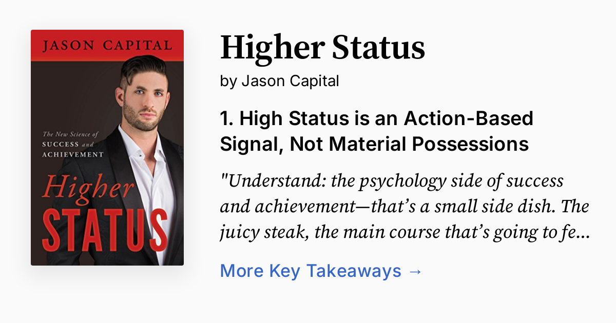 Higher Status by Jason Capital | Summary, Audio, Quotes