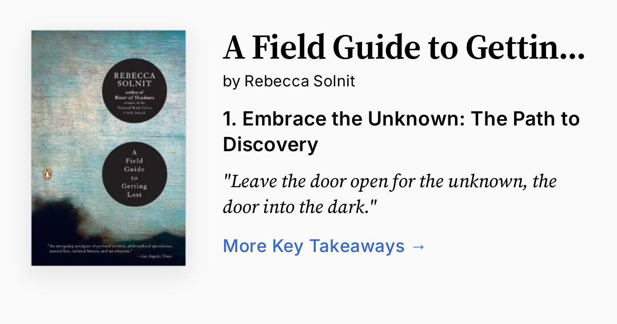 A Field Guide to Getting Lost | Summary, Quotes, Audio