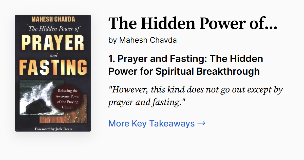 Cover of The Hidden Power of Prayer and Fasting