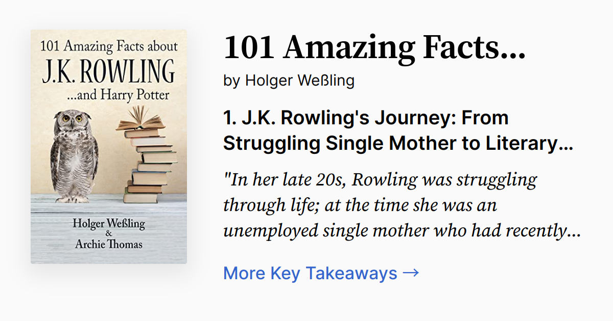 101 Amazing Facts about J.K. Rowling | Summary, Quotes, Audio