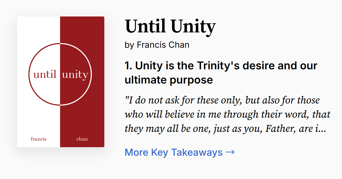 Until Unity by Francis Chan | Summary, Quotes, FAQ, Audio