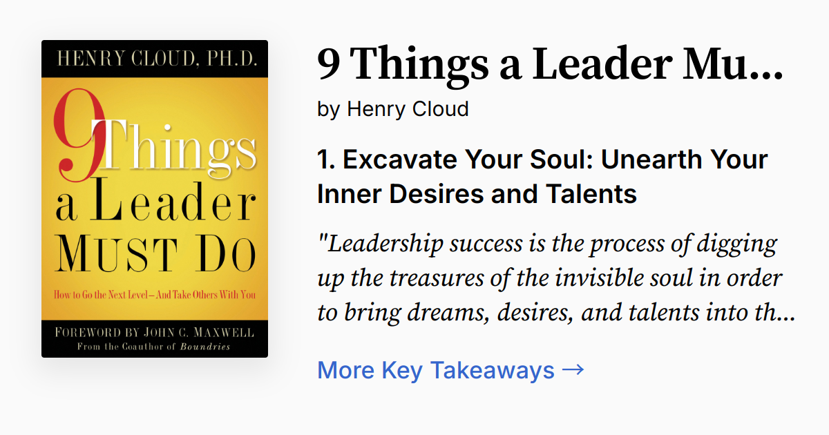 9 Things a Leader Must Do | Summary, Audio, Quotes