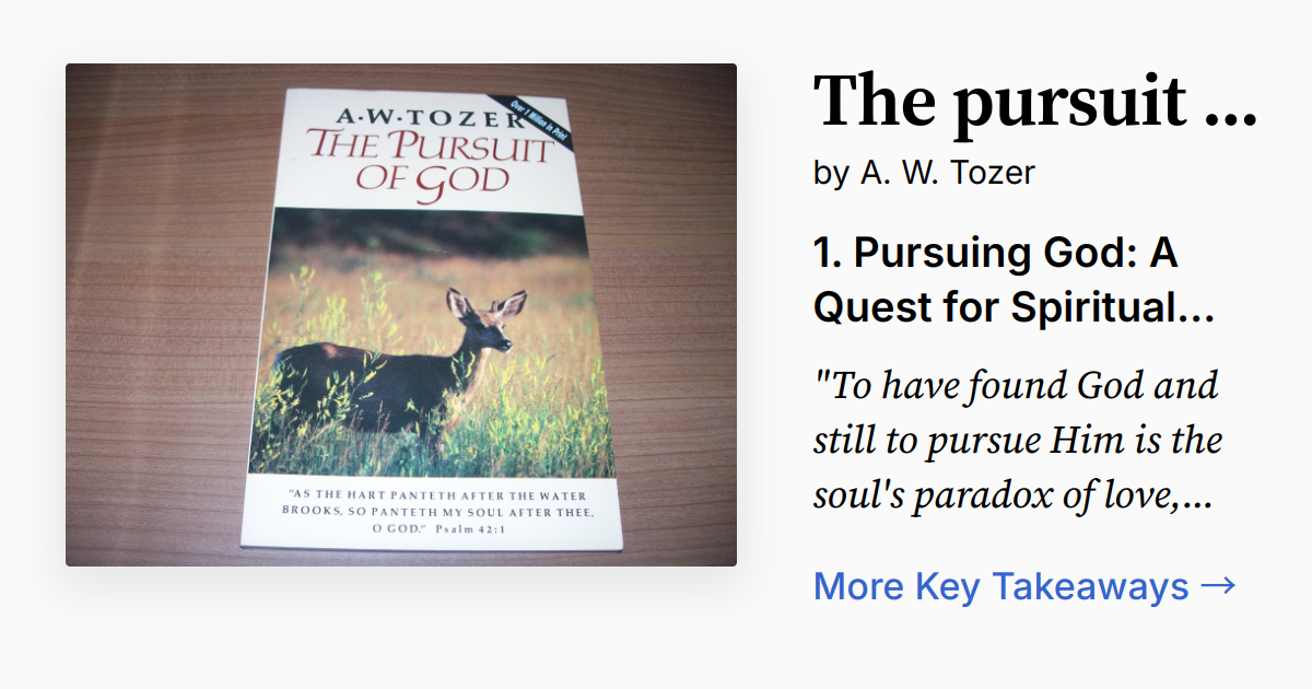 Cover of The Pursuit of God