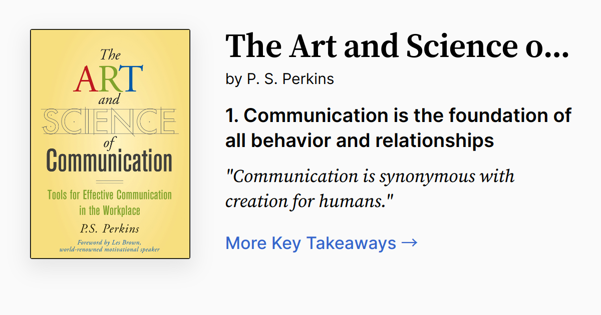 The Art and Science of Communication | Summary, Audio, Quotes, FAQ