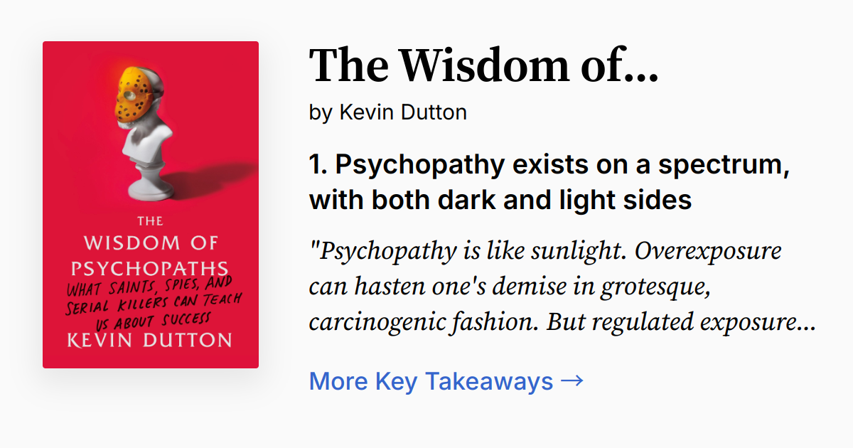 Cover of The Wisdom of Psychopaths