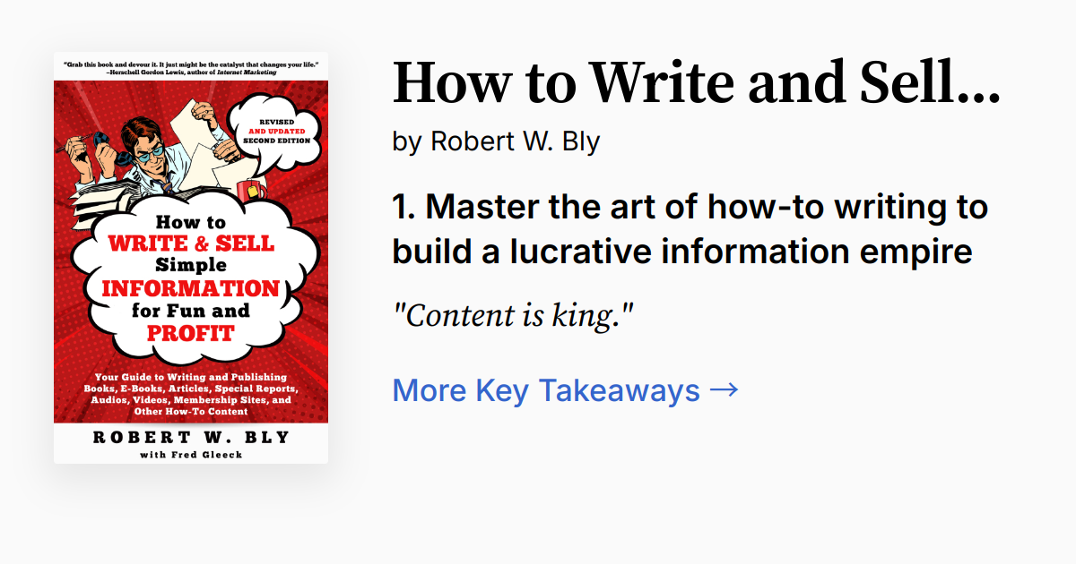 Sold Simpler How to Write and Sell Simple Information for Fun and Profit | Summary ...