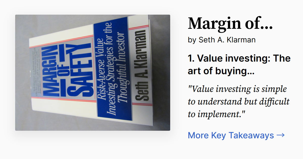 Margin of Safety | Summary, Quotes, FAQ, Audio