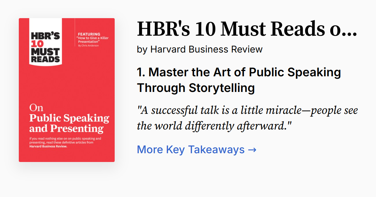 Cover of HBR's 10 Must Reads on Public Speaking and Presenting