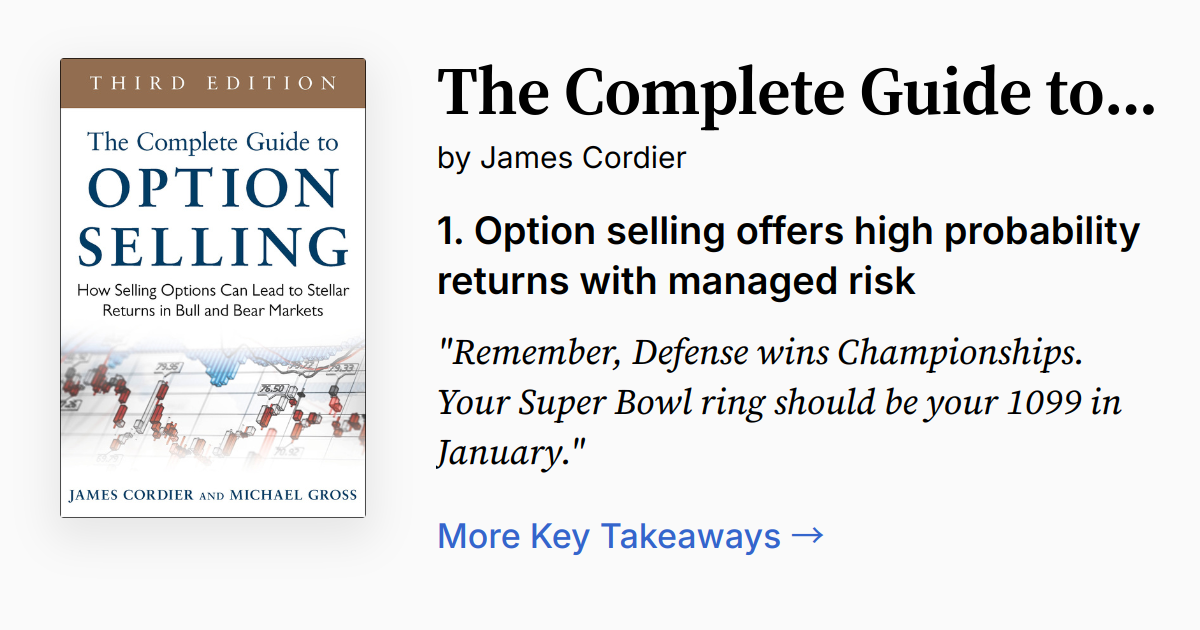 The Complete Guide to Option Selling | Summary, Audio, Quotes, FAQ