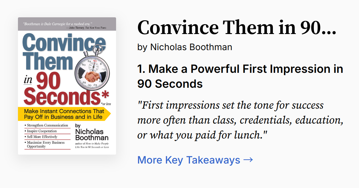Convince Them in 90 Seconds or Less | Summary, Audio, Quotes, FAQ