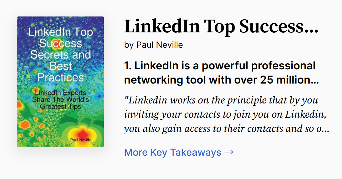 Linkedin Top Success Secrets and Best Practices | Summary, Audio, Quotes