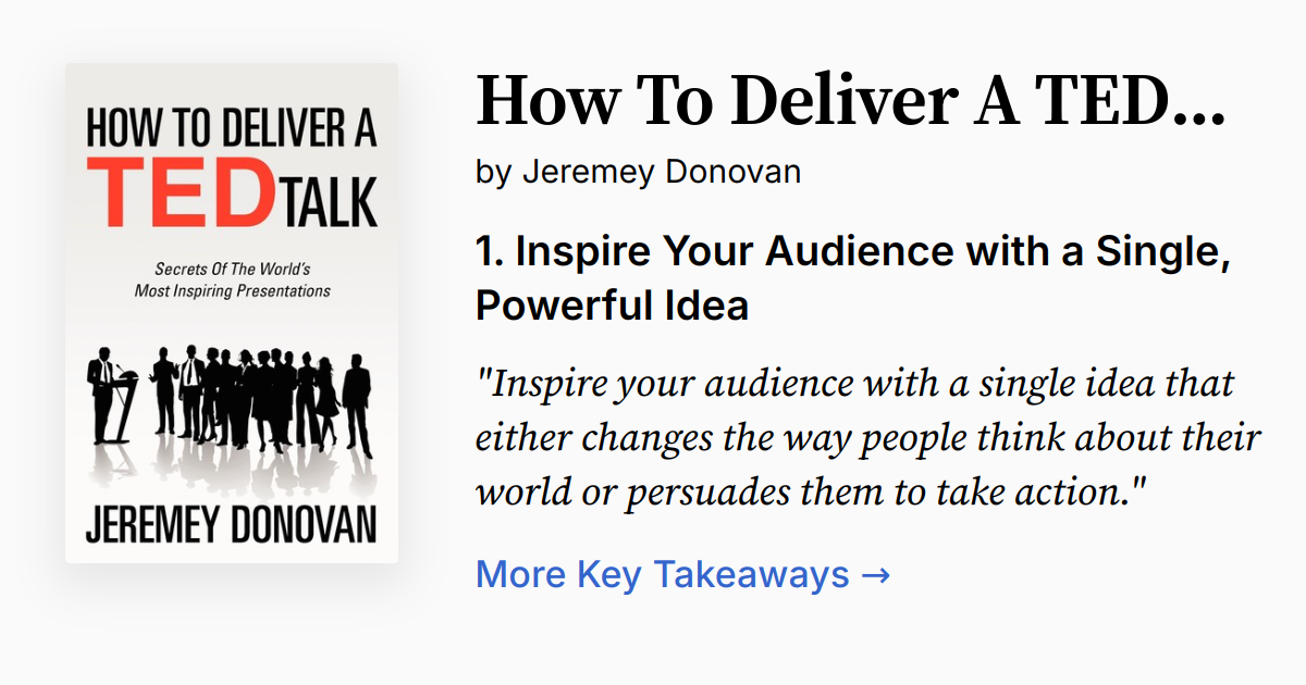 How To Deliver A TED Talk | Summary, Audio, Quotes, FAQ