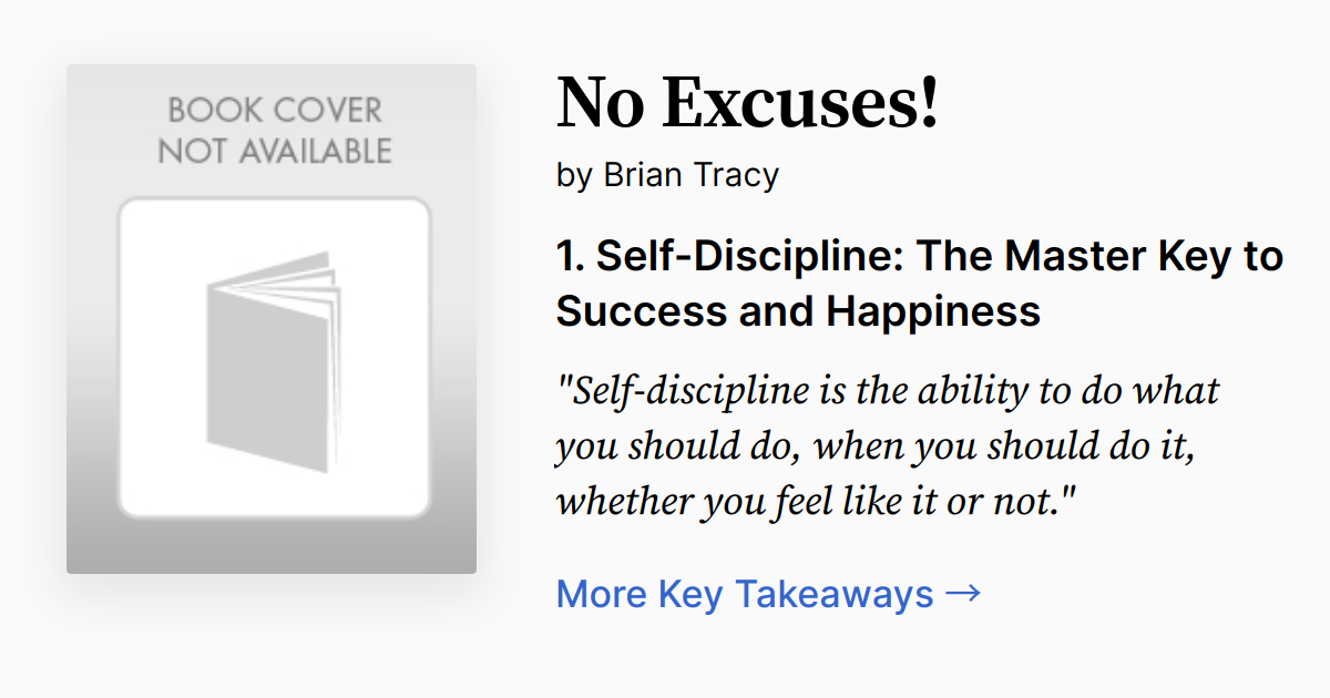 Cover of No Excuses!