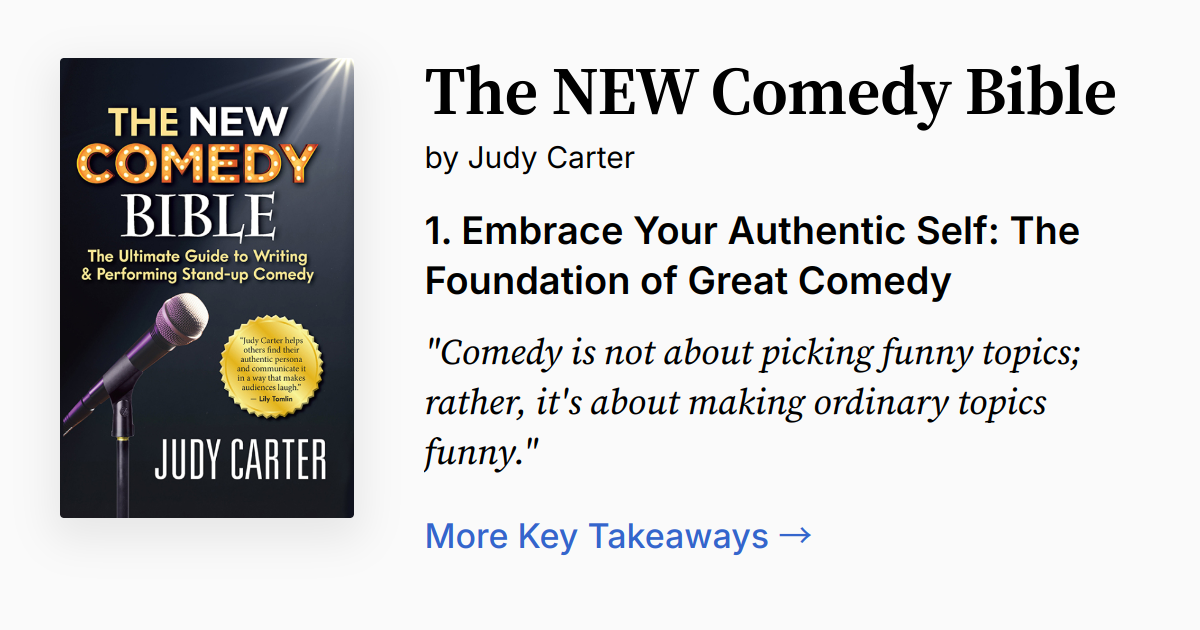 The NEW Comedy Bible | Summary, Audio, Quotes, FAQ