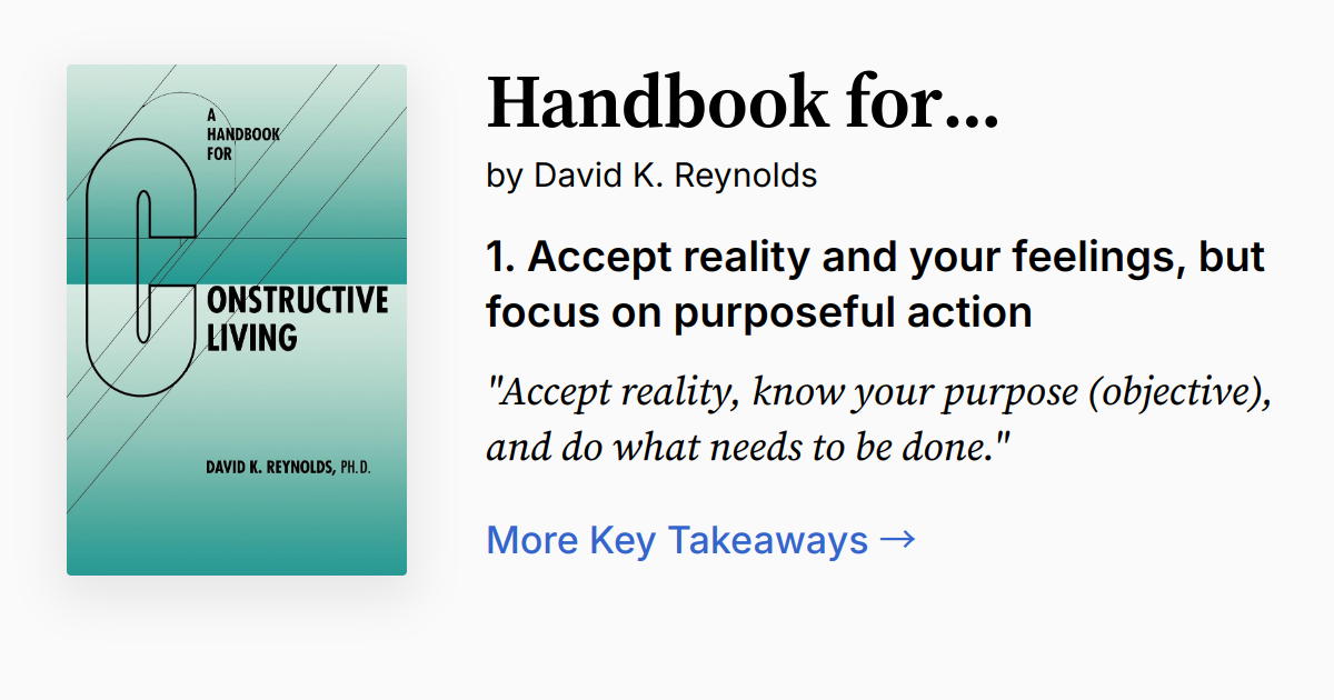 Handbook for Constructive Living | Summary, Audio, Quotes, FAQ