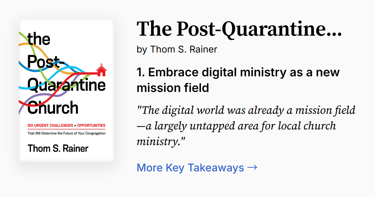 The PostQuarantine Church Summary, Quotes, FAQ, Audio