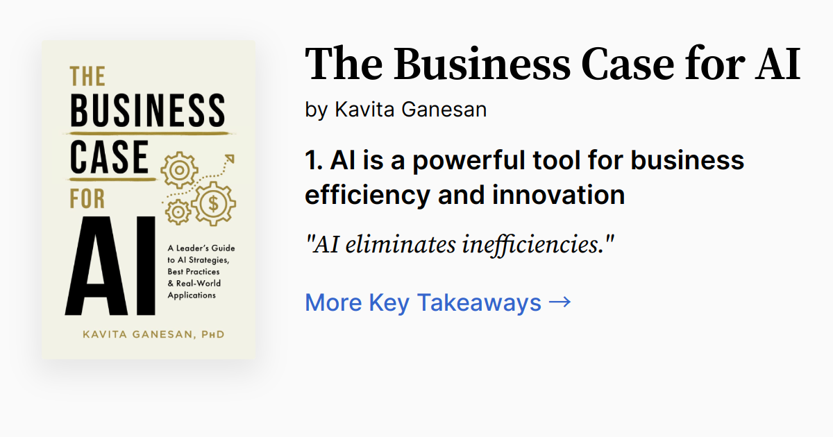 The Business Case for AI | Summary, Audio, Quotes, FAQ