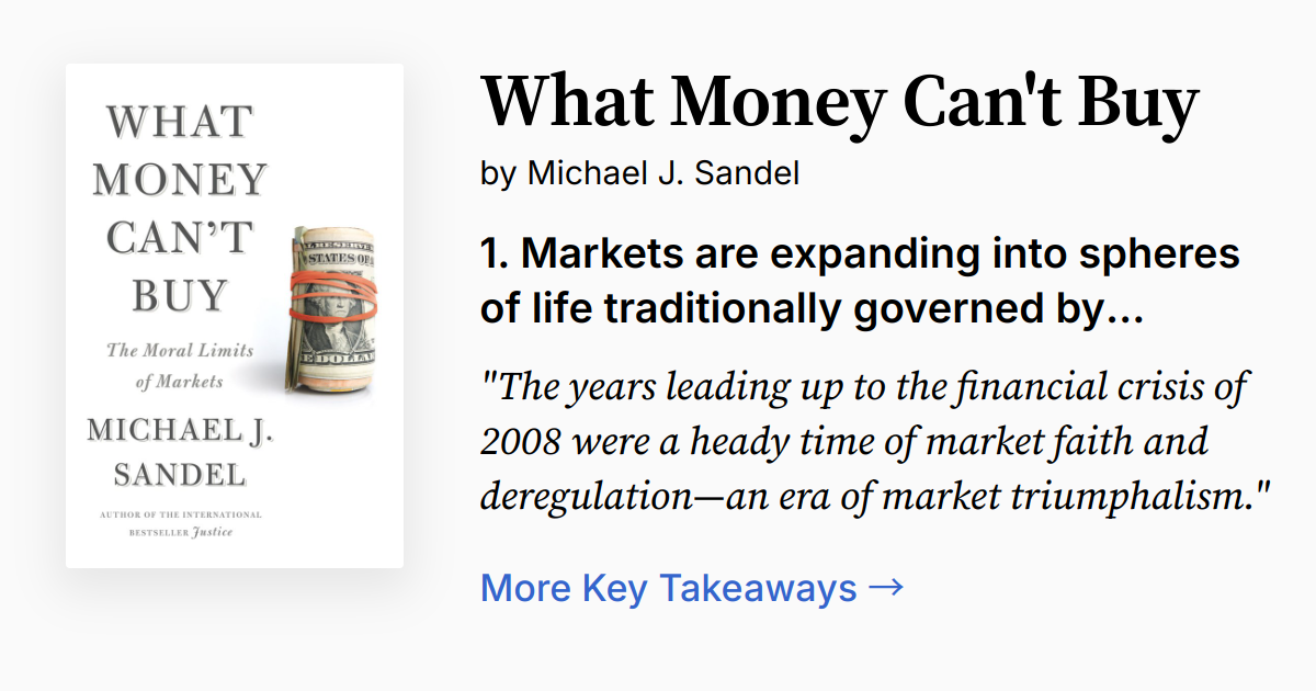 Cover of What Money Can't Buy