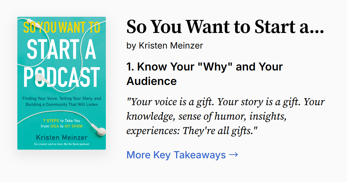 So You Want to Start a Podcast | Summary, Audio, Quotes, FAQ