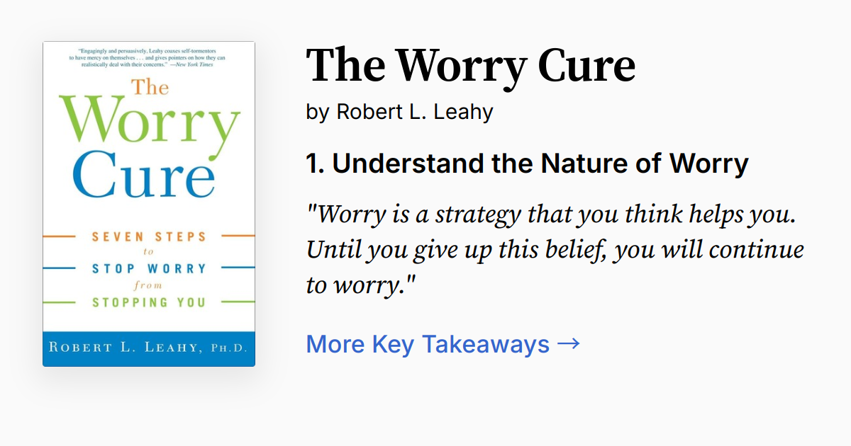 Cover of The Worry Cure