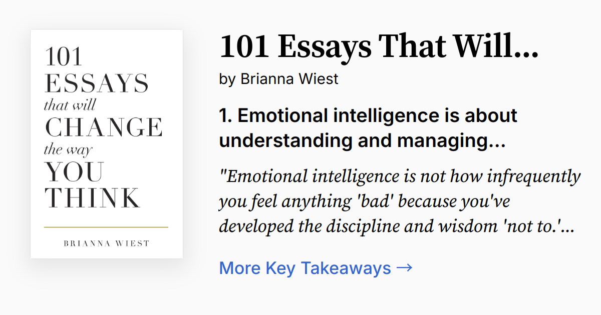 101 Essays That Will Change The Way You Think Summary, Audio, Quotes, FAQ
