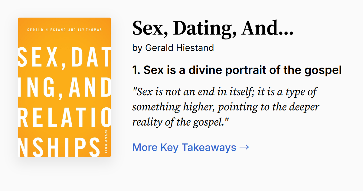 Sex Dating And Relationships Gerald Hiestand Early Release