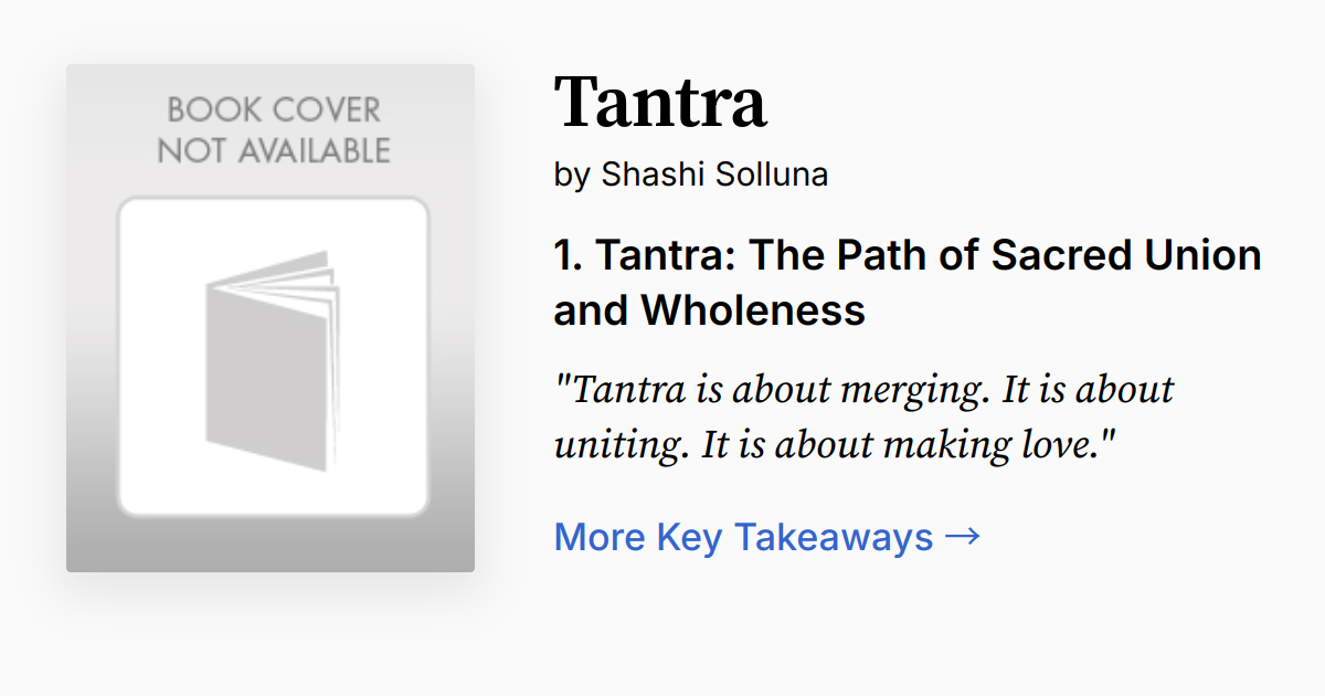 Tantra by Shashi Solluna | Summary, Audio, Quotes