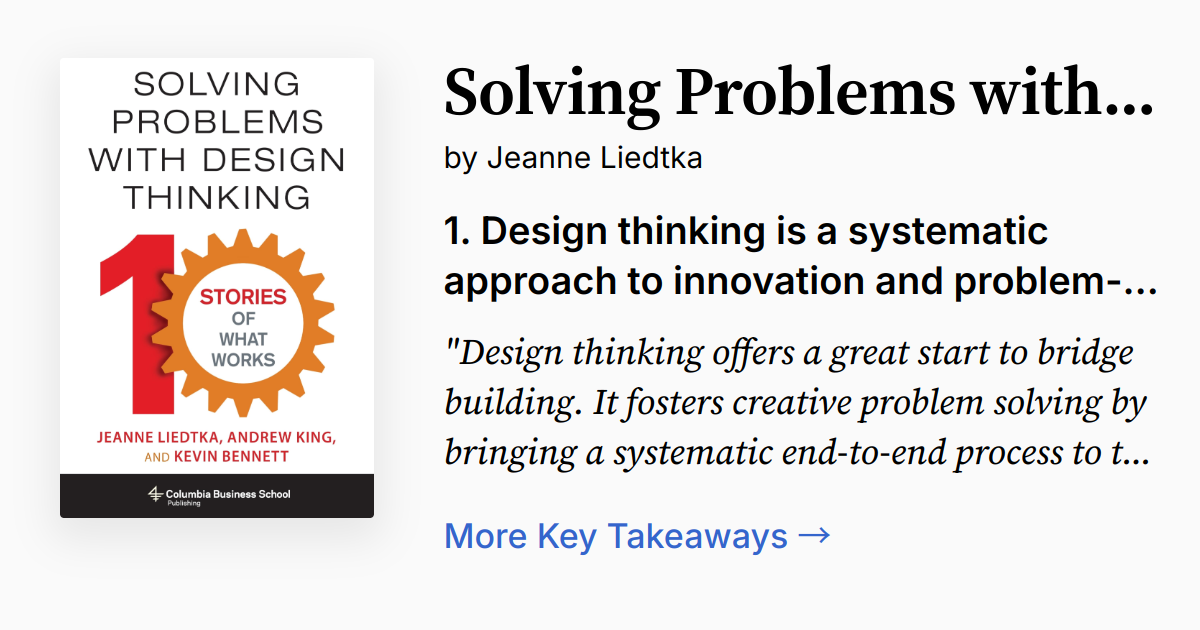 Solving Problems with Design Thinking | Summary, Audio, Quotes, FAQ