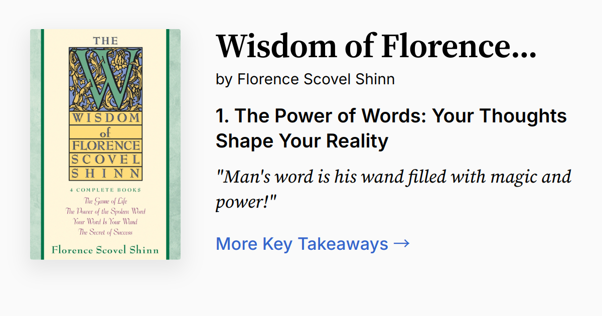 Cover of Wisdom of Florence Scovel Shinn