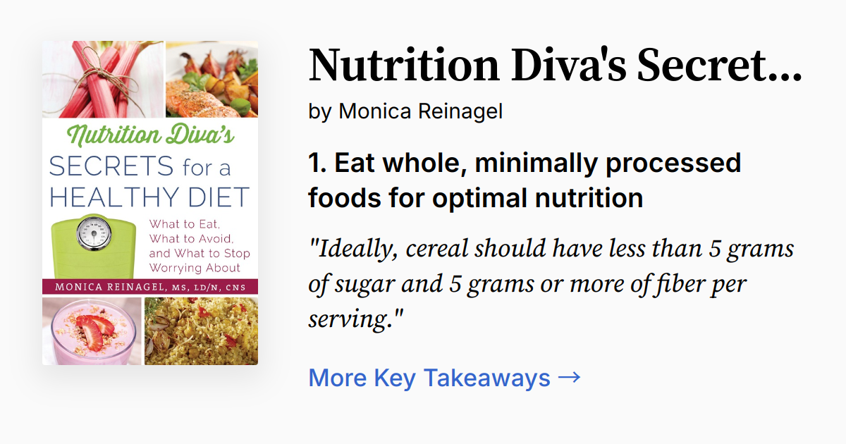 Nutrition Diva's Secrets for a Healthy Diet Summary, Audio, Quotes, FAQ