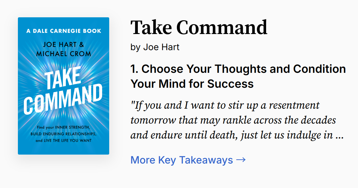 Take Command by Joe Hart | Summary, Audio, Quotes, FAQ