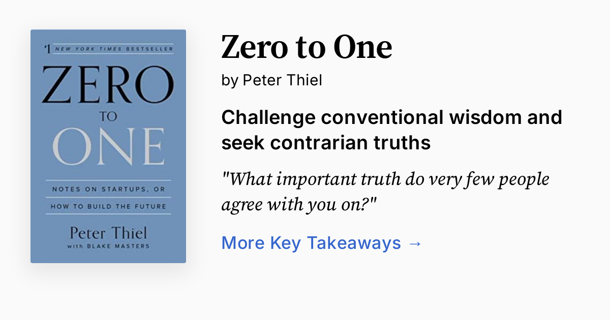 Cover of Zero to One