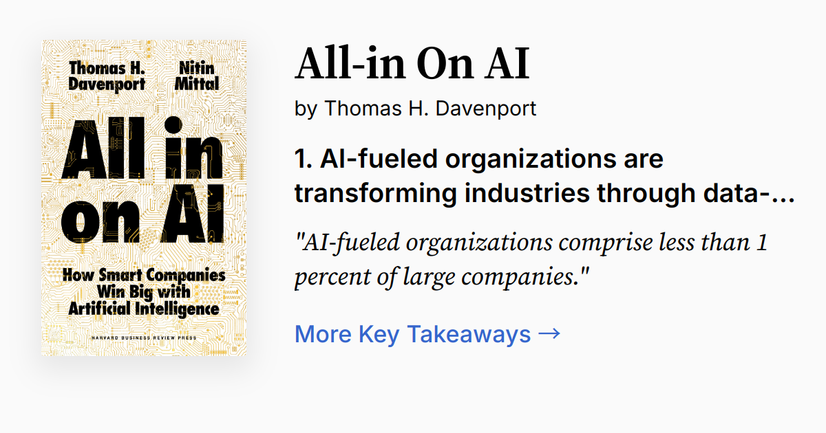 All-in On AI by Thomas H. Davenport | Summary, Audio, Quotes, FAQ