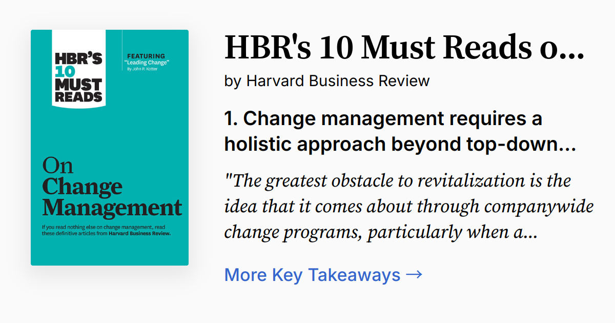 Cover of HBR's 10 Must Reads on Change Management