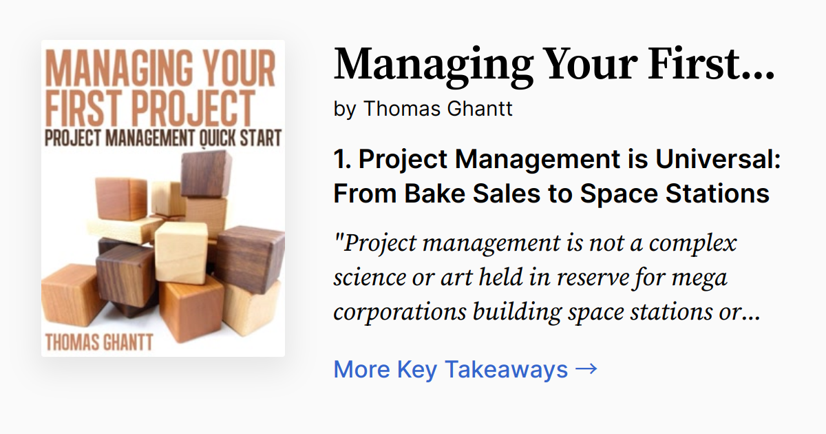Managing Your First Project | Summary, Audio, Quotes