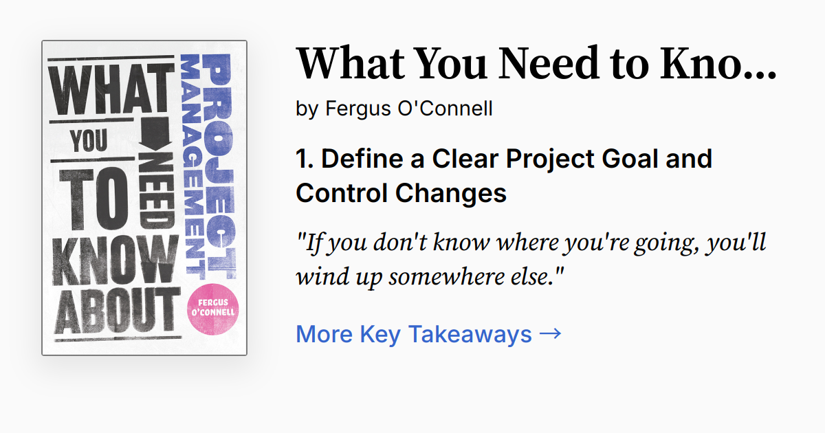 What You Need to Know about Project Management | Summary, Audio, Quotes