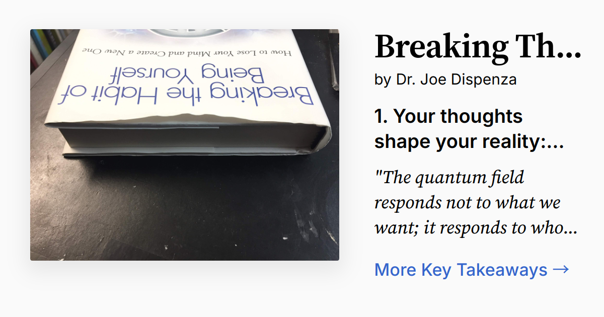 Cover of Breaking the Habit of Being Yourself