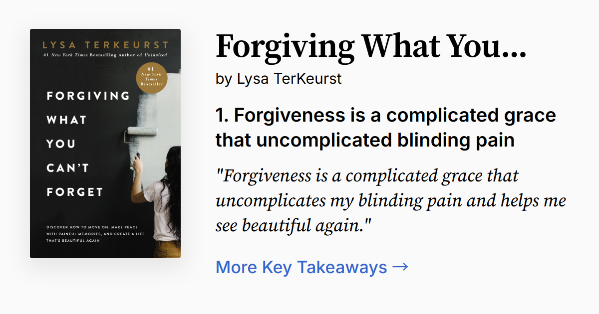 Forgiving What You Can't Forget | Summary, Audio, Quotes, FAQ