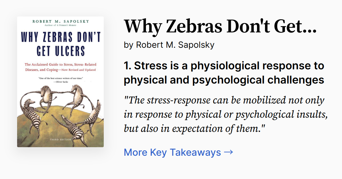 Cover of Why Zebras Don't Get Ulcers