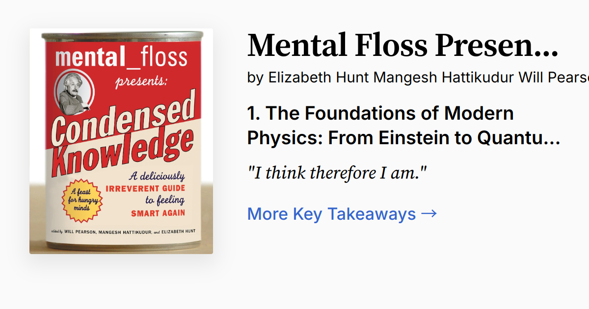 mental floss presents Condensed Knowledge | Summary, Audio, Quotes, FAQ