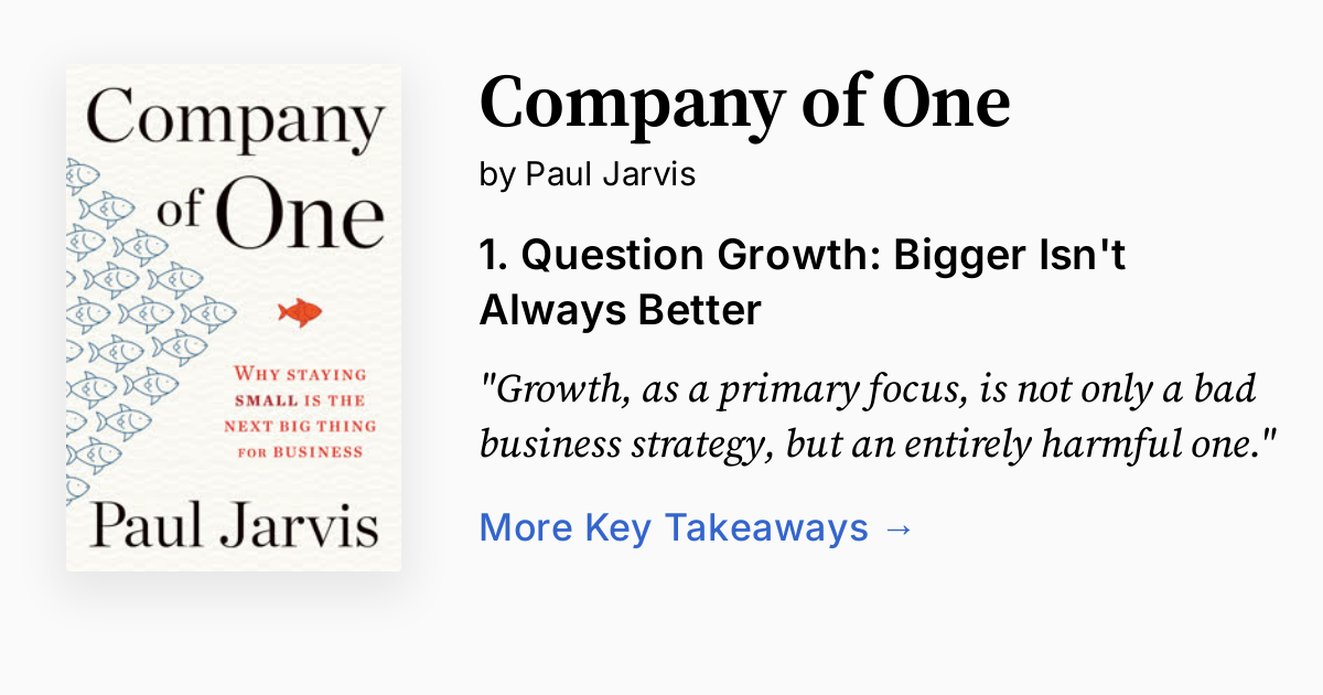 Cover of Company Of One