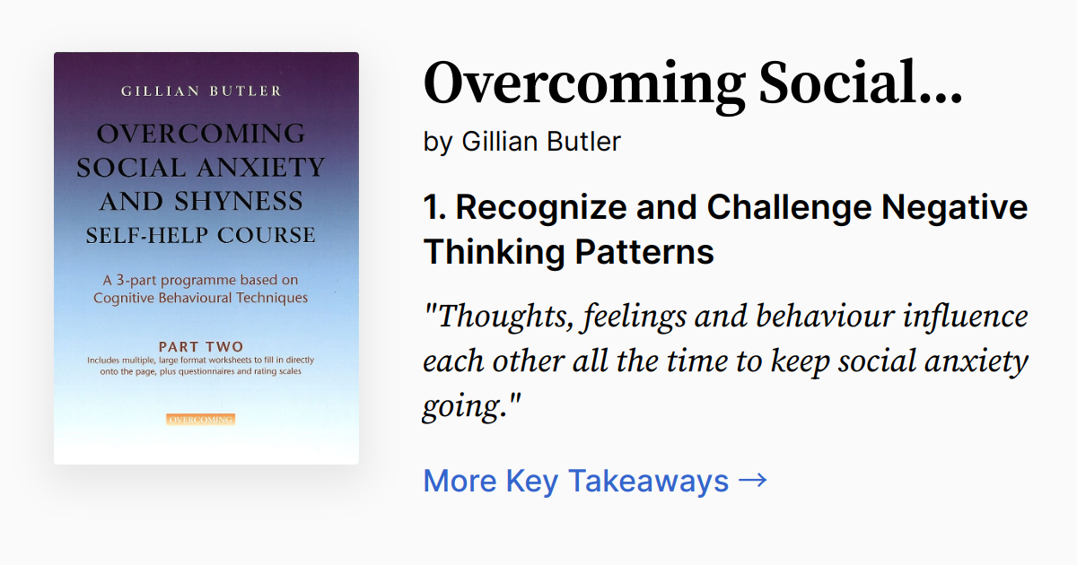 Cover of Overcoming Social Anxiety and Shyness Self-help Course